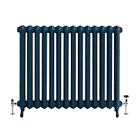Milano Beatrix Farrow and Ball Hague Blue Cast Iron Radiator 2 Column H 950mm x W 1094mm x D 205mm
