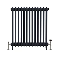 Milano Mercury Farrow and Ball Railings Grey Cast Iron Radiator 4 Column H 760mm x W 787mm x D 140mm