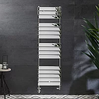Milano Lustro Dual Fuel Designer Chrome Flat Panel Heated Towel Rail 1512mm x 450mm with Cable Cover