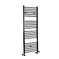 Milano Nero Matt Black Dual Fuel Straight Heated Towel Rail 1600mm x 400mm