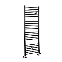 Milano Nero Matt Black Dual Fuel Straight Heated Towel Rail 1600mm x 500mm