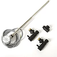 Milano Dual Fuel Kit with 600W Thermostatic Element and Black Valves and TPiece