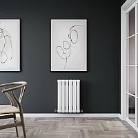 Milano Alpha White Horizontal Flat Panel Designer Convector Radiator 600mm x 420mm Double Panel