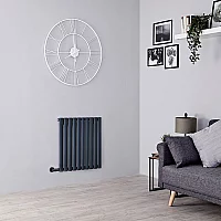 Milano Aruba Electric Anthracite Horizontal Designer Radiator 635mm x 590mm with Cable Cover and No Thermostat