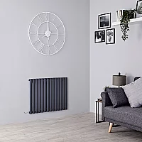 Milano Aruba Electric Anthracite Horizontal Designer Radiator 635mm x 826mm No Thermostat