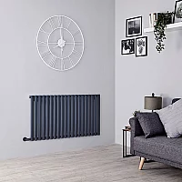 Milano Aruba Electric Anthracite Horizontal Designer Radiator 635mm x 1180mm with Cable Cover and No Thermostat
