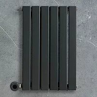 Milano x ECOSO Alpha Electric Anthracite Horizontal Designer Radiator 635mm x 420mm Single Panel with Hardwired WiFi Thermostatic Heating Element