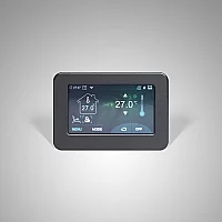 Milano Aruba Electric Anthracite Vertical Designer Radiator 1600mm x 236mm with OnWall Touchscreen WiFi Thermostat