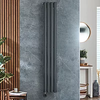 Milano x ECOSO Aruba Electric Anthracite Vertical Designer Radiator 1600mm x 236mm Single Panel with Hardwired WiFi Thermostatic Heating Element