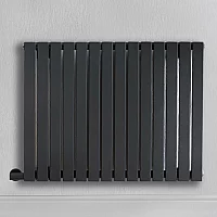 Milano x ECOSO Capri Electric Anthracite Horizontal Designer Radiator 635mm x 826mm Single Panel with Backlit External WiFi Thermostat and Cable Cover