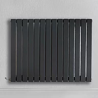 Milano x ECOSO Capri Electric Anthracite Horizontal Designer Radiator 635mm x 826mm Single Panel with Backlit External WiFi Thermostat
