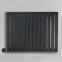 Milano x ECOSO Capri Electric Anthracite Horizontal Designer Radiator 635mm x 826mm Single Panel with PlugIn WiFi Thermostatic Heating Element