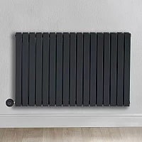 Milano x ECOSO Capri Electric Anthracite Horizontal Designer Radiator 635mm x 826mm Double Panel with Hardwired WiFi Thermostatic Heating Element