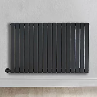 Milano x ECOSO Capri Electric Anthracite Horizontal Designer Radiator 635mm x 1000mm Single Panel with Cable Cover and No Thermostat