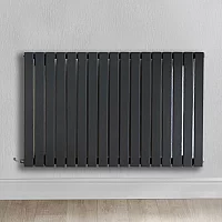 Milano x ECOSO Capri Electric Anthracite Horizontal Designer Radiator 635mm x 1000mm Single Panel with Backlit External WiFi Thermostat