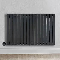 Milano x ECOSO Capri Electric Anthracite Horizontal Designer Radiator 635mm x 1000mm Single Panel with PlugIn WiFi Thermostatic Heating Element