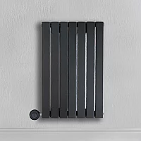 Milano x ECOSO Capri Electric Anthracite Horizontal Designer Radiator 635mm x 413mm Single Panel with PlugIn WiFi Thermostatic Heating Element