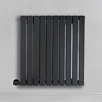 Milano x ECOSO Capri Electric Anthracite Horizontal Designer Radiator 635mm x 590mm Single Panel with Backlit External WiFi Thermostat and Cable Cover