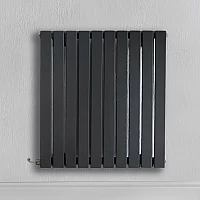 Milano x ECOSO Capri Electric Anthracite Horizontal Designer Radiator 635mm x 590mm Single Panel with Backlit External WiFi Thermostat