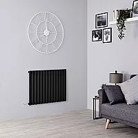 Milano Aruba Electric Black Horizontal Designer Radiator 635mm x 826mm No Thermostat