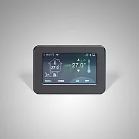 Milano Aruba Electric Black Horizontal Designer Radiator 635mm x 826mm with OnWall Touchscreen WiFi Thermostat