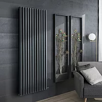 ECOSO Aruba Ardus Anthracite Dry Heat 1730W Vertical Electric Designer Radiator 1784mm x 708mm with Black Backlit WiFi Thermostat