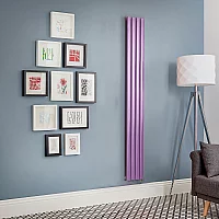 Milano Aruba Electric Lush Purple Vertical Designer Radiator 1600mm x 236mm No Thermostat