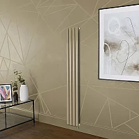 Milano Aruba Electric Elk Brown Vertical Designer Radiator 1600mm x 236mm No Thermostat