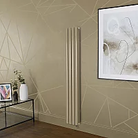 Milano Aruba Electric Elk Brown Vertical Designer Radiator 1600mm x 236mm Double Panel No Thermostat