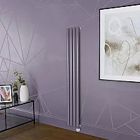 Milano x ECOSO Aruba Electric Dahlia Purple Vertical Designer Radiator 1600mm x 236mm with WiFi Thermostatic Heating Element