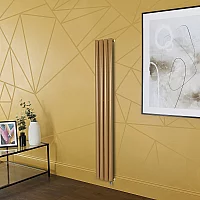 Milano Aruba Electric Autumn Yellow Vertical Designer Radiator 1600mm x 236mm No Thermostat