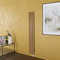 Milano x ECOSO Aruba Electric Autumn Yellow Vertical Designer Radiator 1600mm x 236mm with WiFi Thermostatic Heating Element