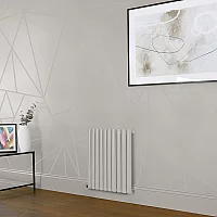 Milano Aruba Electric Pearl White Horizontal Designer Radiator 635mm x 590mm No Thermostat