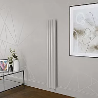Milano Aruba Electric Pearl White Vertical Designer Radiator 1600mm x 236mm Double Panel No Thermostat