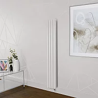 Milano Aruba Electric Rose Petal Pink Vertical Designer Radiator 1600mm x 236mm Double Panel No Thermostat