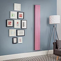 Milano Aruba Electric Camellia Pink Vertical Designer Radiator 1600mm x 236mm Double Panel No Thermostat