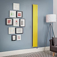 Milano x ECOSO Aruba Electric Dandelion Yellow Vertical Designer Radiator 1600mm x 236mm with WiFi Thermostatic Heating Element