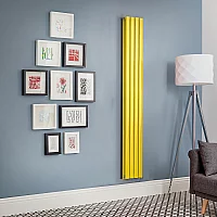 Milano Aruba Electric Dandelion Yellow Vertical Designer Radiator 1600mm x 236mm Double Panel No Thermostat