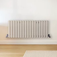 400mm x 1000mm Double Panel White Horizontal Designer Radiator Milano Aruba