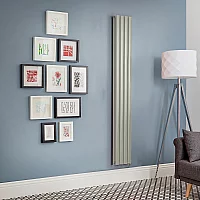 Milano Aruba Electric Sage Leaf Green Vertical Designer Radiator 1600mm x 236mm Double Panel No Thermostat