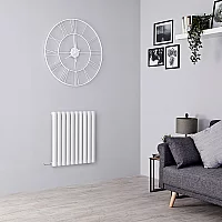 Milano Aruba Electric White Horizontal Designer Radiator 635mm x 590mm No Thermostat