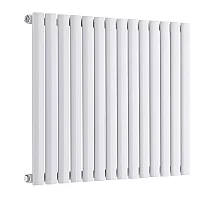 Milano Aruba Electric White Horizontal Designer Radiator 635mm x 826mm with OnWall White Backlit WiFi Thermostat
