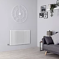 Milano Aruba Electric White Horizontal Designer Radiator 635mm x 1000mm with Cable Cover and No Thermostat