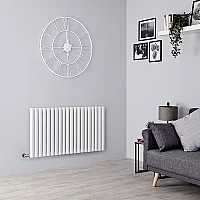 Milano Aruba Electric White Horizontal Designer Radiator 635mm x 1180mm with Cable Cover and No Thermostat