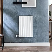 Milano x ECOSO Aruba Electric White Horizontal Designer Radiator 635mm x 413mm Single Panel with Hardwired WiFi Thermostatic Heating Element