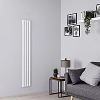 Milano Aruba Electric White Vertical Designer Radiator 1600mm x 236mm No Thermostat