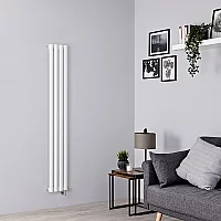 Milano Aruba Electric White Vertical Designer Radiator 1600mm x 236mm with Cable Cover and No Thermostat
