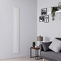 Milano Aruba Electric White Vertical Designer Radiator 1780mm x 236mm No Thermostat