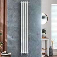 Milano x ECOSO Aruba Electric White Vertical Designer Radiator 1600mm x 236mm Double Panel No Thermostat