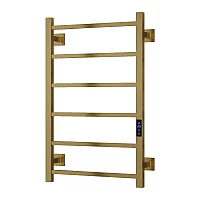 Reina Velino Stainless Steel Dry Electric Heated Towel Rail 800mm x 500mm Brushed Brass